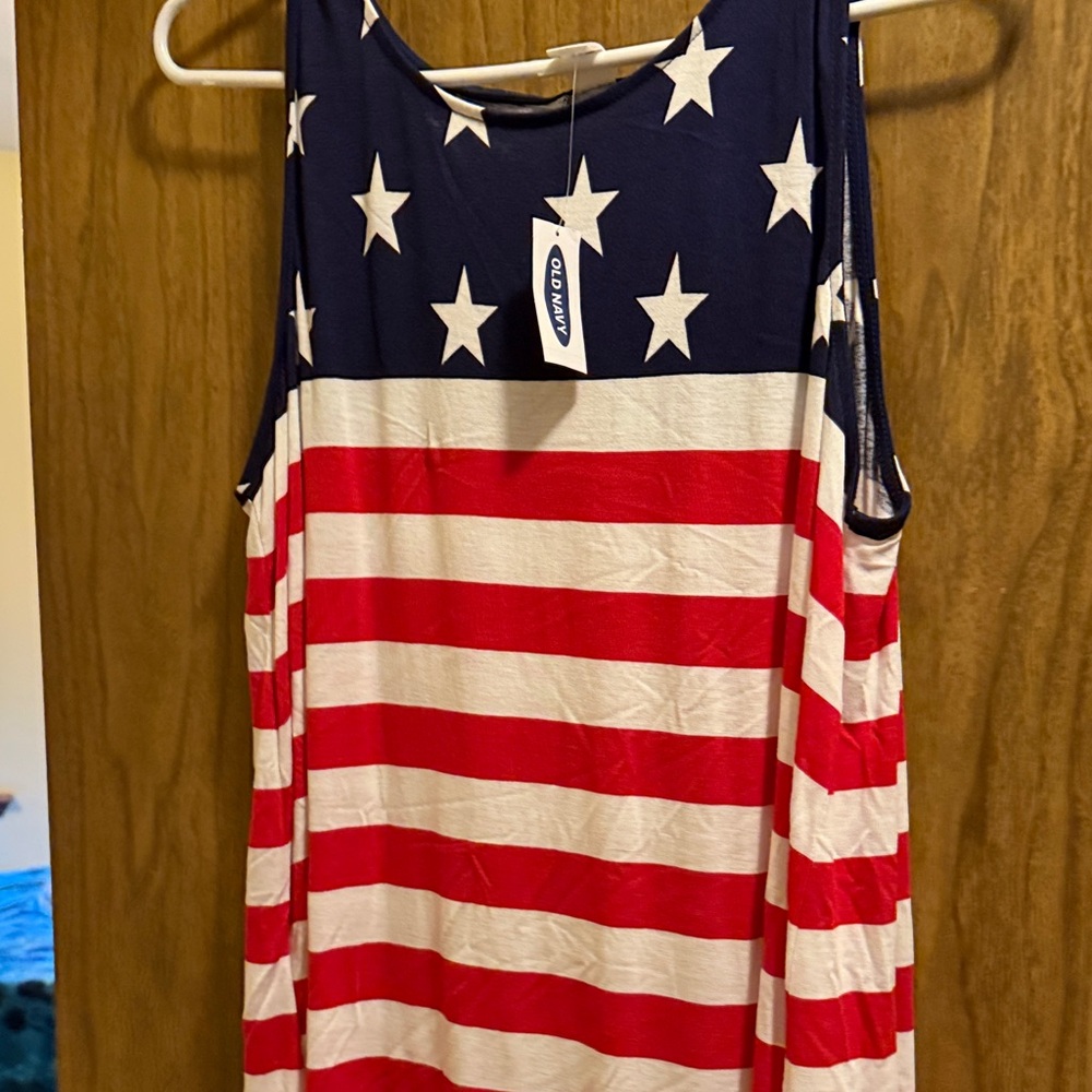 NWT old navy red white blue tank top